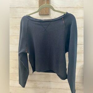 Lululemon Charcoal Gray Off-Shoulder Cropped Sweater‎